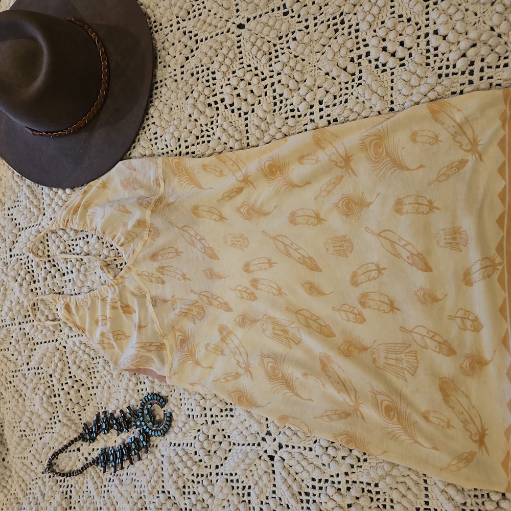 Spell Designs Extremely Rare vintage feather slip dress